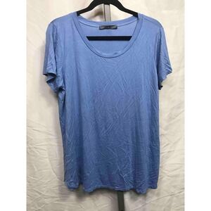 CHRIS & CAROL Periwinkle Blue Textured Relaxed Fit Short Sleeve T-Shirt Top 1XL